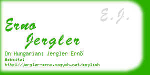 erno jergler business card